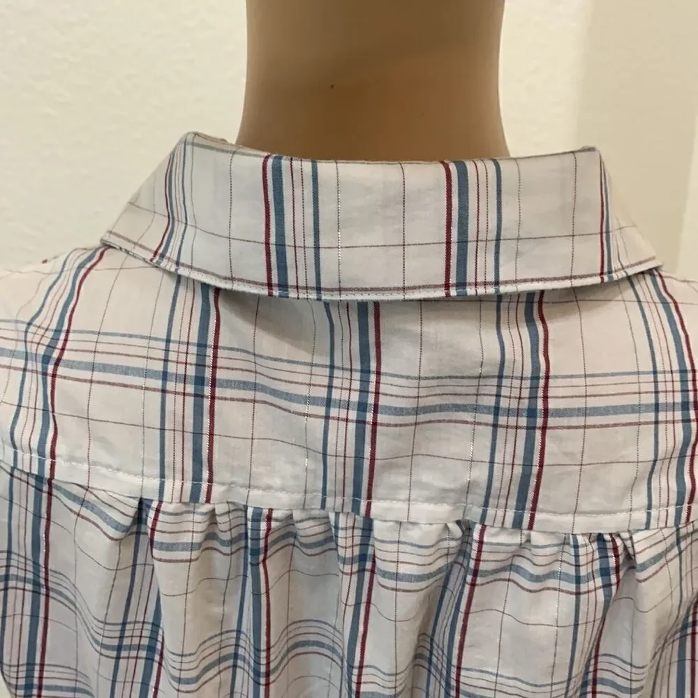 Ambiance Apparel Medium Fit & Flare Button Front Sleeveless Plaid Belted Dress - Picture 10 of 11